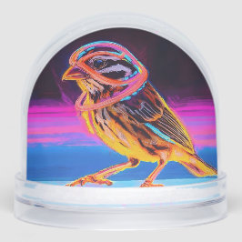 Neon Sparrow with Glowing Accents