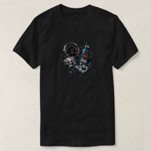Neon Speed & Nitro Grafisk T-Shirt för Bilentusias