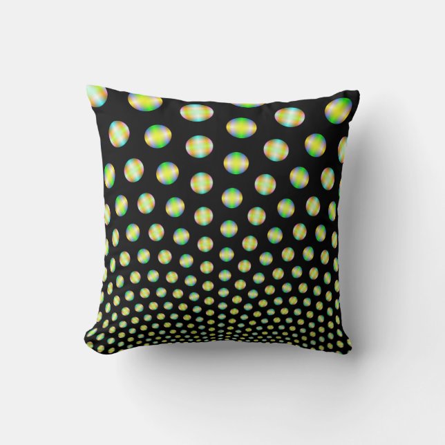 Neon Spheres on Black Pillows Kudde (Framsida)