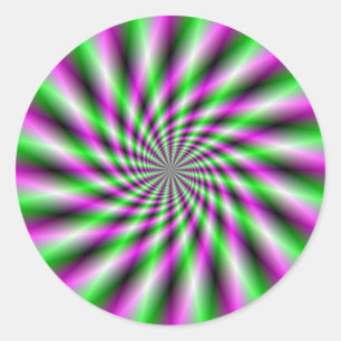 Neon Spinning Wheel Round Sticker Runt Klistermärke