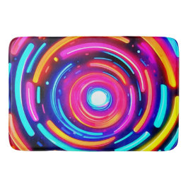 Neon Spiral Light Art Badrumsmatta