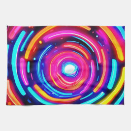 Neon Spiral Light Art Kökshandduk