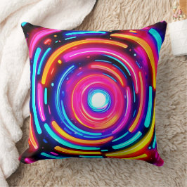 Neon Spiral Light Art Kudde