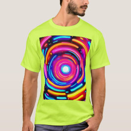 Neon Spiral Light Art T Shirt