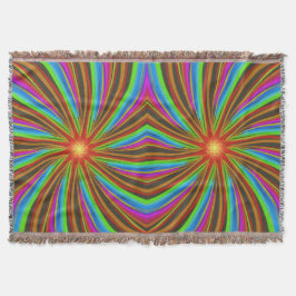 Neon Spiral Vortex – Levande Fraktal Rörelsedesign Filt