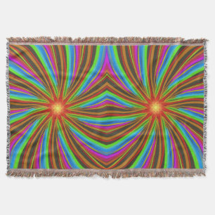 Neon Spiral Vortex – Levande Fraktal Rörelsedesign Filt
