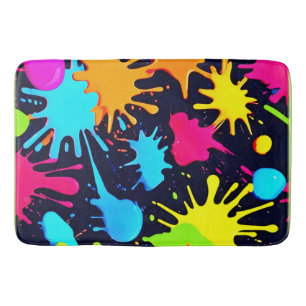 Neon Splatter Art: Vibrant Abstrakt Expressionism Badrumsmatta
