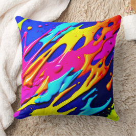 Neon Splatter Design Kudde