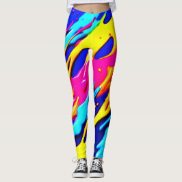 Neon Splatter Design Leggings