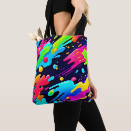 Neon Splatter Flow Art Tygkasse