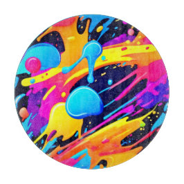 Neon Splatter Paint Art