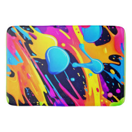 Neon Splatter Paint Art Badrumsmatta