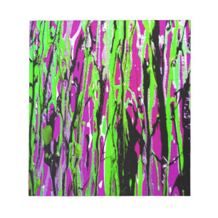 Neon Splatter Paint Lila Grönt och svart Anteckningsblock