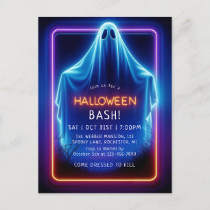 Neon spöke halloween vykort