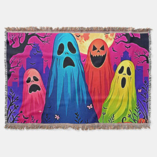 Neon Spöken Halloween fest Design Filt