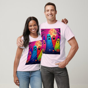 Neon Spöken Halloween fest Design T Shirt
