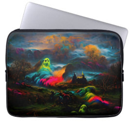 Neon Spöken i ett hårt Fantasy liggande Laptop Fodral