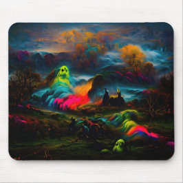 Neon Spöken i ett hårt Fantasy liggande Musmatta