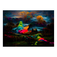 Neon Spöken i ett hårt Fantasy liggande