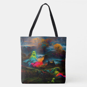 Neon Spöken i ett hårt Fantasy liggande Tygkasse