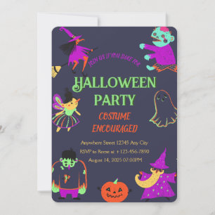 Neon Spooky Halloween fest-inbjudan Inbjudningar