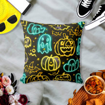 Neon Spooky Halloween Ghost Fladdermus Pumpkins Mö
