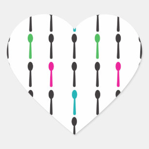 Neon Spoons Hjärtformat Klistermärke