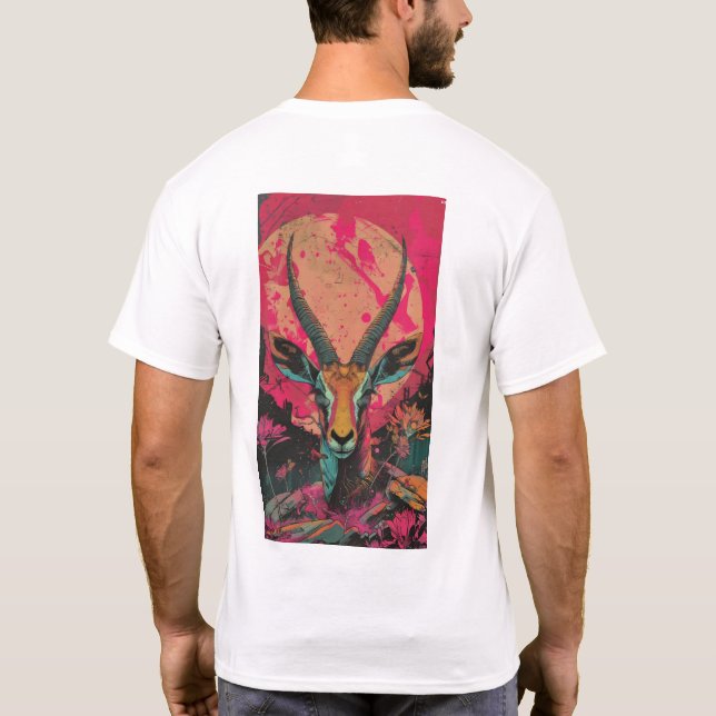 Neon Springbok Cyberpunk T-Shirt (Baksida)