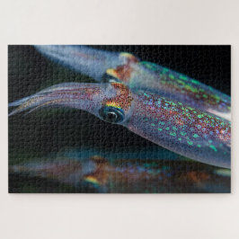Neon Squid på natten 20" x 30" Pussel
