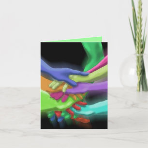 Neon Stacks Händer TACK DU Card for Vänner Kort