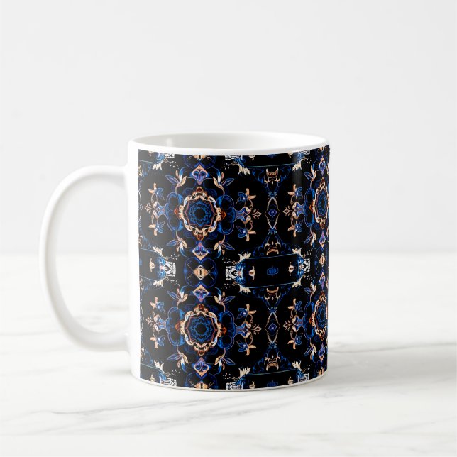 Neon Starburst Kaleidoscope Kaffemugg (Vänster)