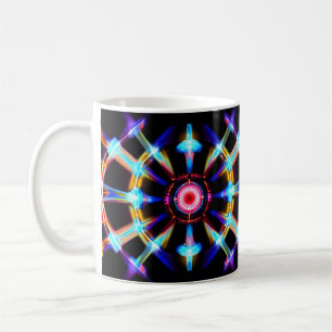 Neon Starburst Kaleidoscope Kaffemugg
