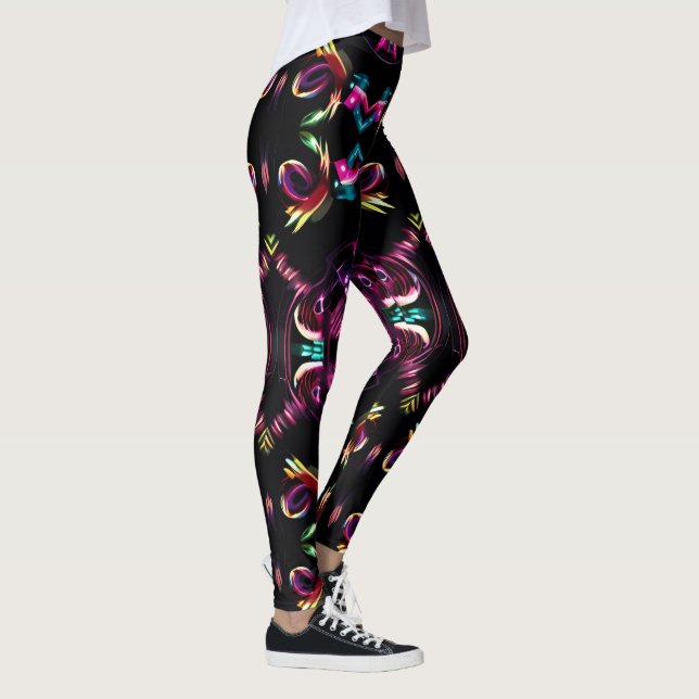 Neon Starburst Kaleidoscope Leggings (Höger)