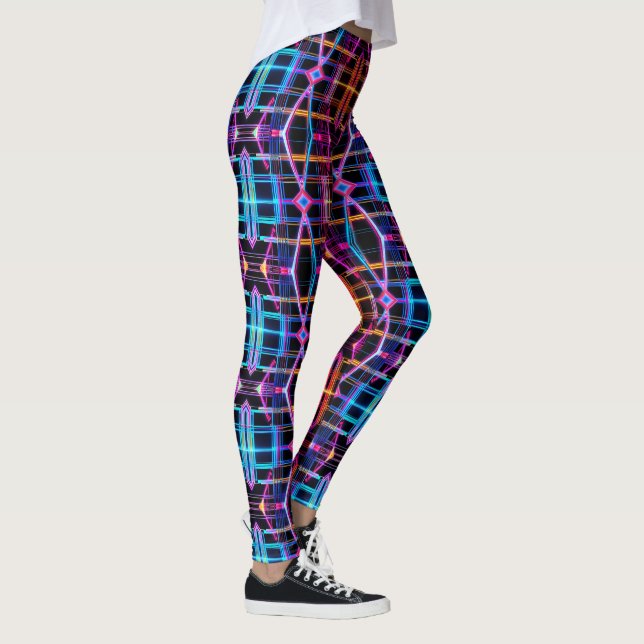 Neon Starburst Kaleidoscope Leggings (Höger)