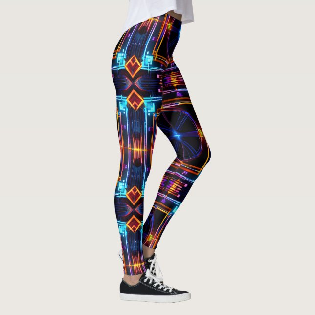 Neon Starburst Kaleidoscope Leggings (Höger)