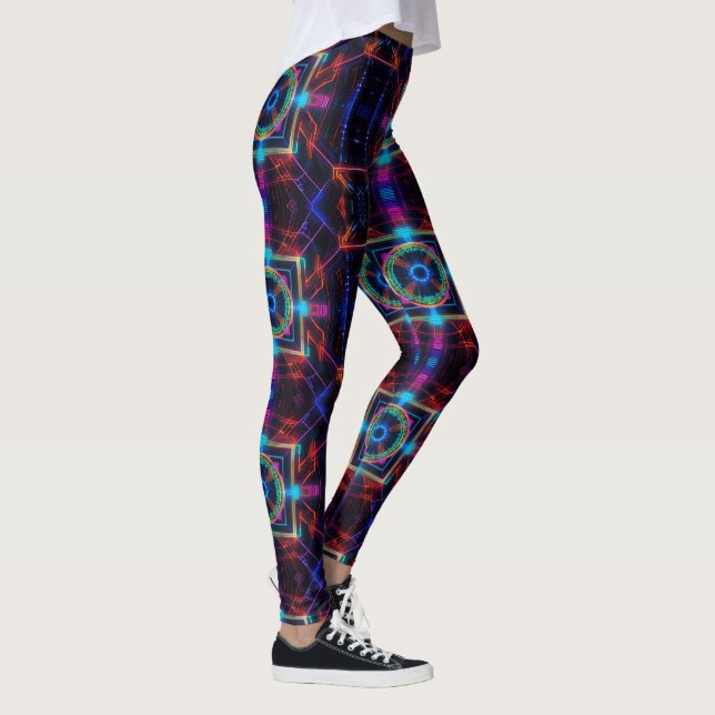 Neon Starburst Kaleidoscope Leggings (Höger)