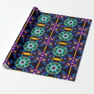 Neon Starburst Kaleidoscope Presentpapper