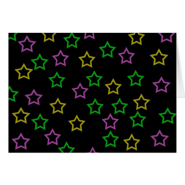 Neon Stars Hälsningskort (Framsidan Horizontal)
