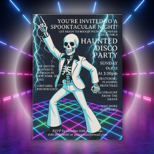 Neon Stil Retro Disco Halloween fest Inbjudningar