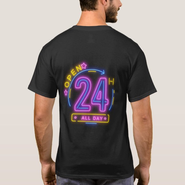 Neon Stores öppna 24-timmarsblanketterna T Shirt (Baksida)