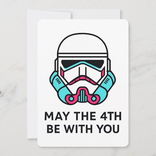Neon Stormtrooper May the 4th Be With You Affisch Inbjudningar (Framsida)