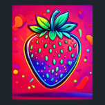 Neon Strawberry Pop Poster<br><div class="desc">En psykedelisk jordgubbsbären sprider sig med energi och färg och skapar en fängslande visuell upplevelse (denna design gjord med AI). Ställe beställer i dag och Kämpa på köpet!</div>