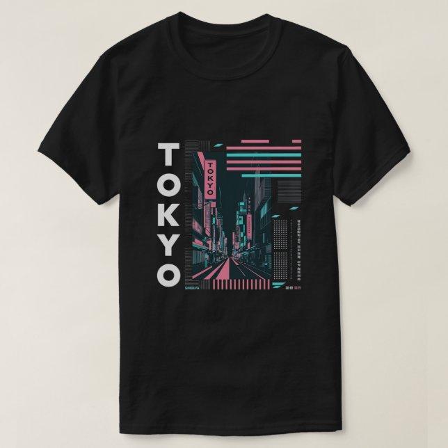Neon Streets of Tokyo T Shirt (Design framsida)