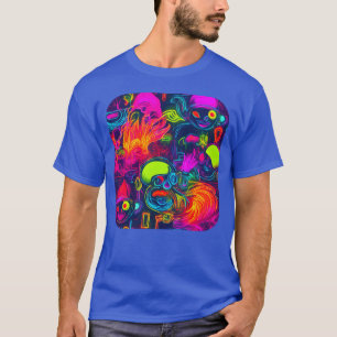 Neon Style 80-tals Retro Party Färg Glöd rolig T Shirt