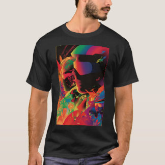 Neon-style poster, 80s t shirt