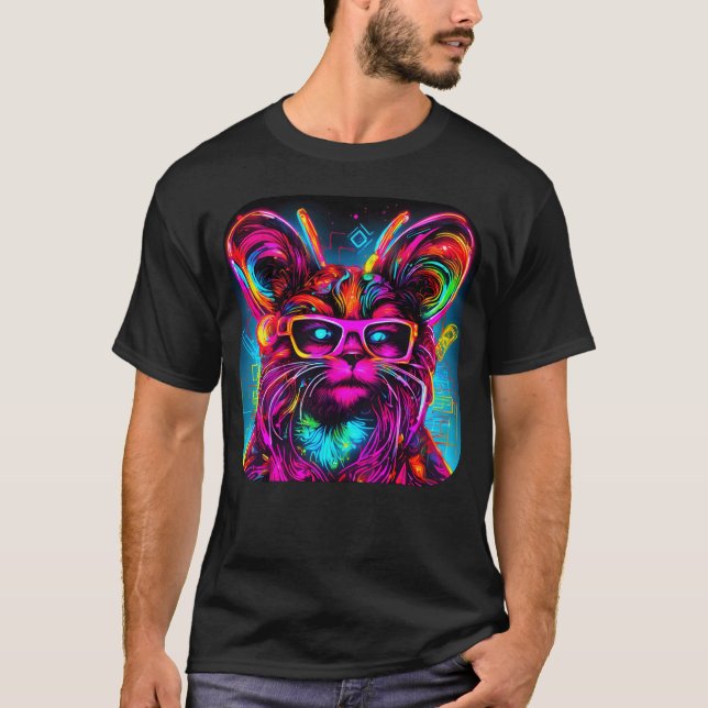 Neon Style UV Glödelektro Party vänner T Shirt (Framsida)