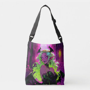Neon Succubus Demon Anime Girl Axelväska