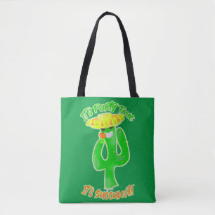 Neon Succulent Party Time Cactus Logotyp Tygkasse
