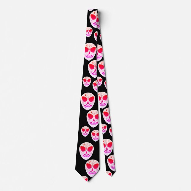 Neon Sugar Skull Mönster Halloween Black Slips (Framsida)