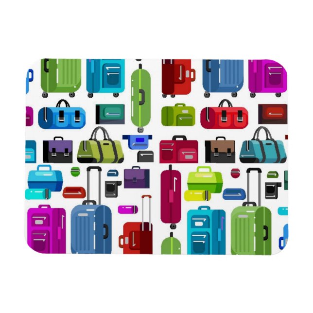 Neon Suitcases Magnet (Horisontell)
